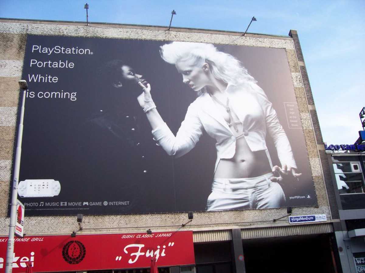 Playstation white advertising