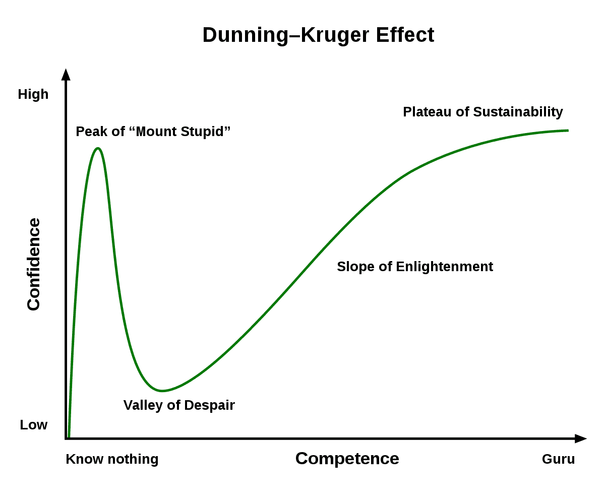 Graph of the Dunning Kruger effect